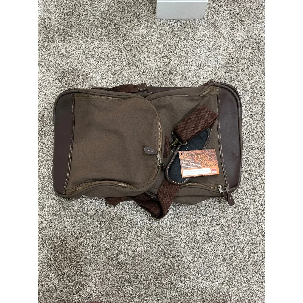 Marlboro Gear 2004 Brown Canvas Leather Trim Duffel Travel Bag NWT Vintage